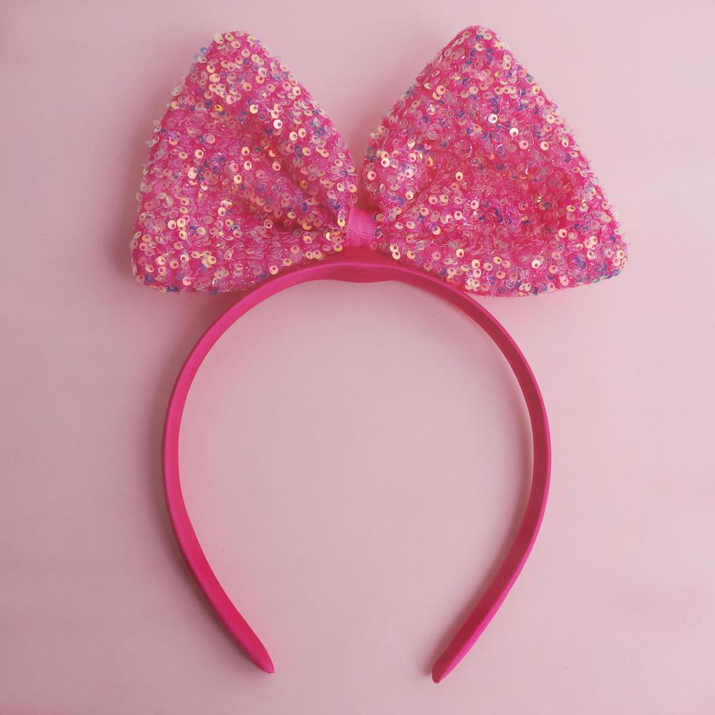 Colorful Glitter Bow Headband - Festival & Party Accessory for Kids