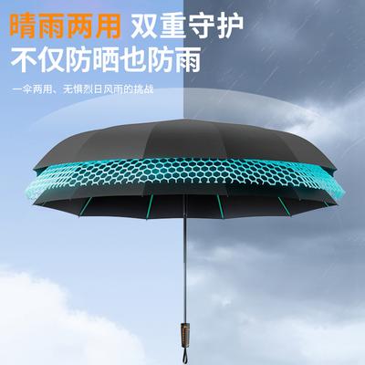 Automatic Umbrella Dual-purpose Women's and Men's Sunshade Sun Protection Reinforcement Thickened Wind-resistant Large Strong Double Umbrella