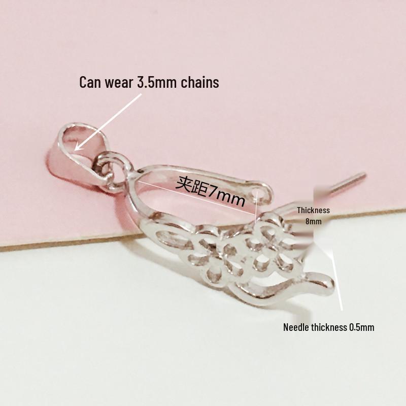 925 Silver Bail Clip for Jadeite, Amber, Crystal: DIY Pendant Accessory