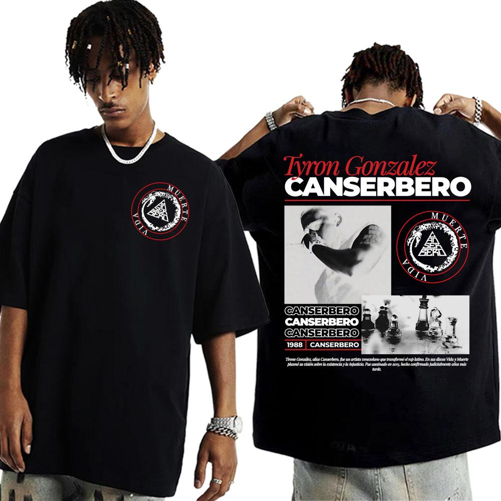 2025 Summer Rapper Canserbero Album Tour Merch Tshirt Male Harajuku Hiphop Street Tshirt Super Cotton Shortsleeved Shirt M