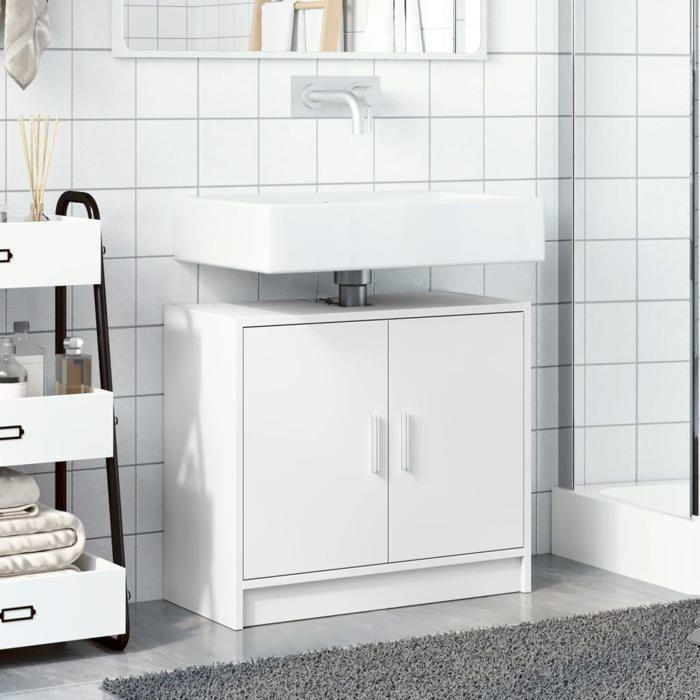 VidaXL Washbasin Cabinet White 63x29x55 Cm Engineered Wood, Bathroom Cabinet, Bathroom Storage Cabinet, 848094