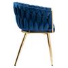 Sedia Velluto Intrecciato Cofton Oro Velluto Blu Navy