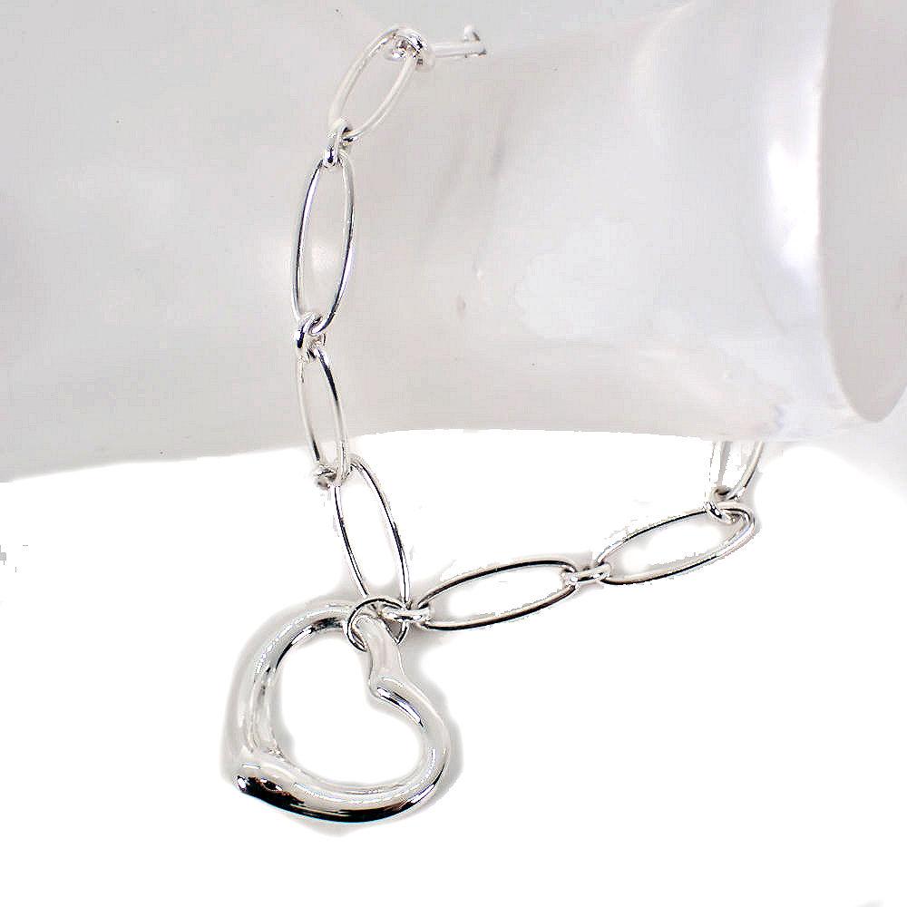 

[Вживаний] TIFFANY 925 Браслет-ланцюжок з овальних ланок Відкрите серце /j5-2