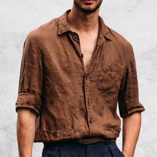 Buy Solid Color Shirt Multi Pockets 