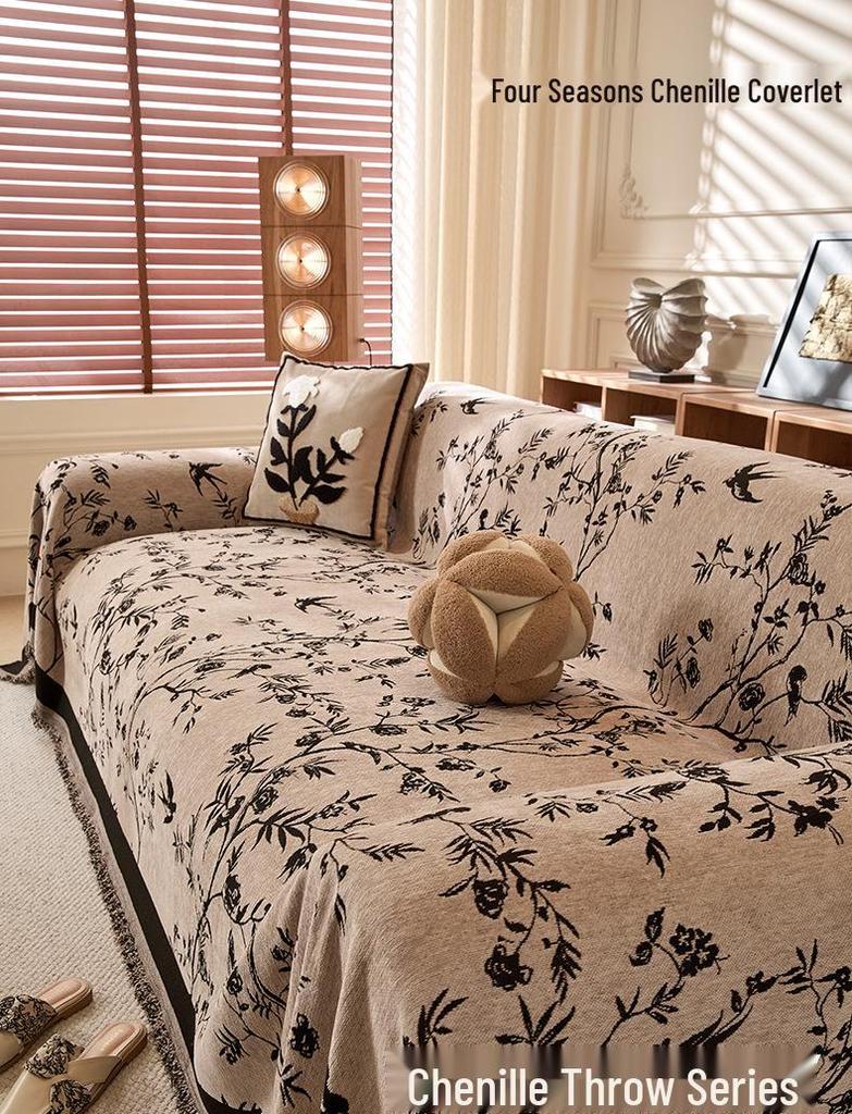 Französischer Retro Chenille Sofabezug - Universal Vier Jahreszeiten Anti-Katzenkratzschutz