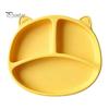 Baby Feeding Set for 6 Months to 3 Years Silicone Suction Plate Toddlers, Cute Bear Shape Unbreakable Divided Toddler Tray Bowl, Non Slip Infants And