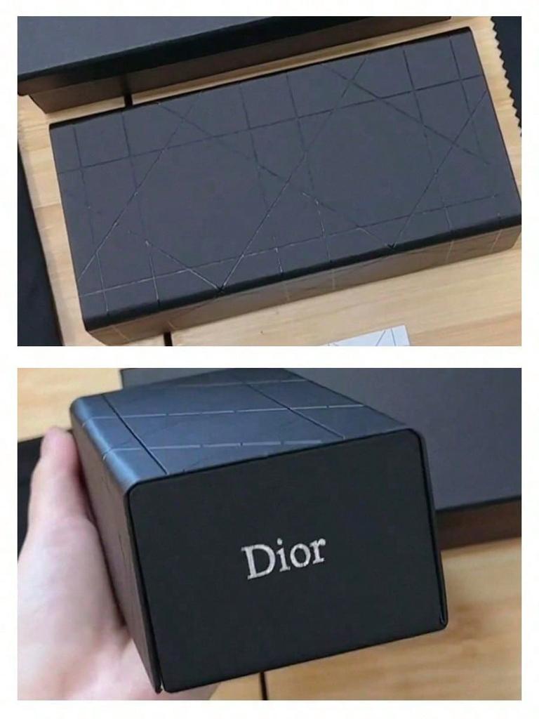 Dior Custodia Larga per Occhiali da Sole in Pelle Nera