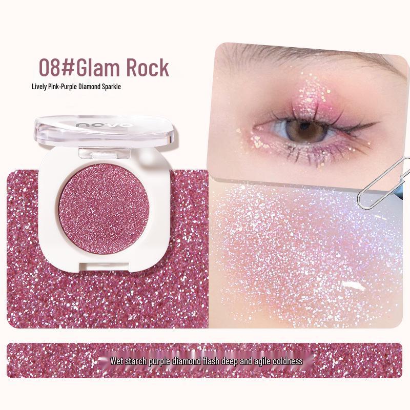 novo Dynamic Glimmer: Shimmering Single Eyeshadow & Pearlescent Highlighter for Natural Contouring and Brightening.