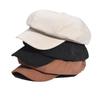 Autumn New Octagonal Hat Light Plate Solid Color Corduroy Beret Cap Men's and Women's Fashion Versatile Painter Hat