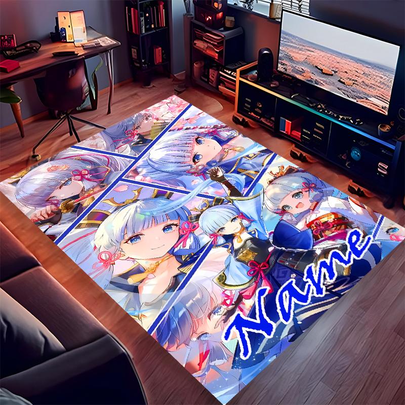 Custom personalization Genshin Impact Ayaka Kamisato Print Area Rug - Soft, Washable Non-Slip Indoor Mat,Living Room,Home&Office Decorative Rug
