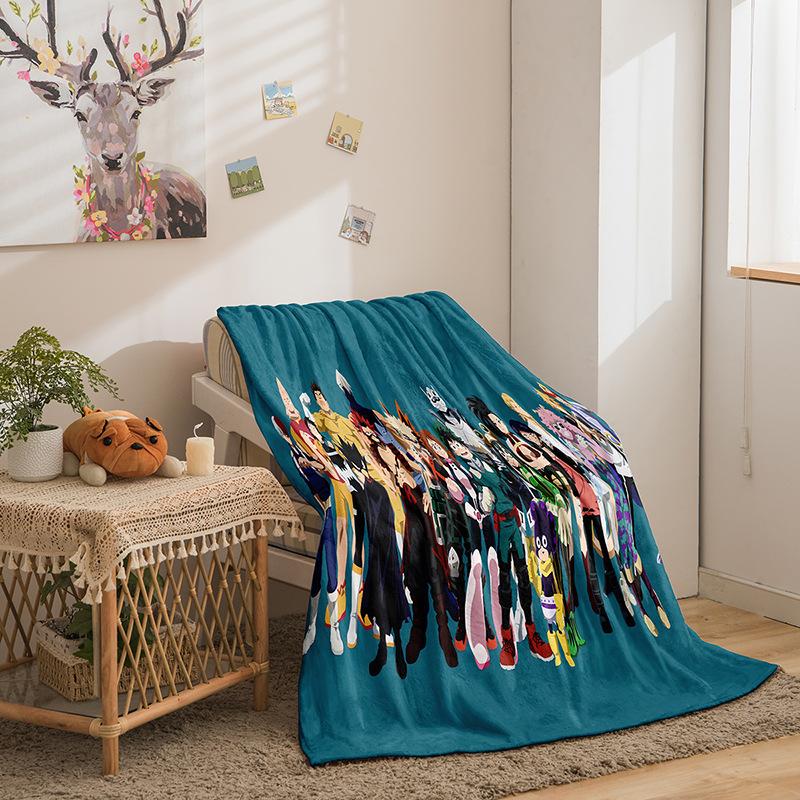 Kreskówkowa Seria Bohaterów Akademia Dwustronny Flanelowy Koc z Cyfrowym Drukiem 3D Koc