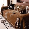 Chinesischer Klassischer Bedruckter Chenille Sofabezug Ländliche Pflanzen Und Blumen Couch Handtuch Mit Quasten Weich Anti Katzenkratzer Staubschutz