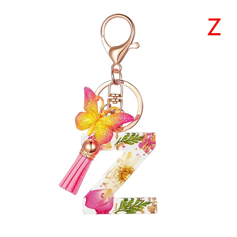 Diy A-Z Letters Keychain Metal Holder Pendent Key Chain Women Car Key Ring Simple Letter Name Key Party Gift Jewelry