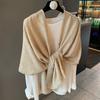 Silk Scarf Women's Summer Korean Version Versatile Thin Gauze Cotton and Linen Scarf Blue Feather Fringed Beach Towel Sun Protection Shawl
