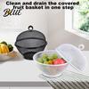 Contenitore Frutta Grande Capacità Cesto a Rete con Coperchio Ciotola Anti-Mosche Duraturo Storage Facile