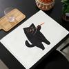 Cute Animal Cat Print Linen Dining Table Mats Kitchen Placemat 30X40cm Coasters Pads Bowl Cup Mat
