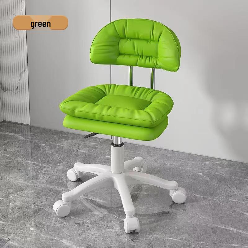 Modern Minimalist Adjustable Beauty Stool with Casters and Backrest