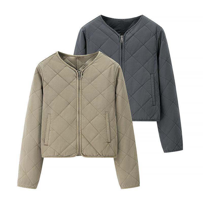Araltay New Arrival Fashion Style Women's Clothing Fashion All-Match Casual Minimalist Long Sleeve Diamond Round Neck Cotton-Padded Coat Outwear
