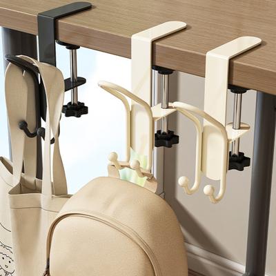 1/2Pcs Adjustable Desk Mount Hooks Backpack Hooks Strong Load-bearing Multipurpose Easy Installation Hanger Hooks