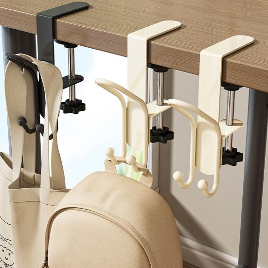 1/2Pcs Adjustable Desk Mount Hooks Backpack Hooks Strong Load-bearing Multipurpose Easy Installation Hanger Hooks