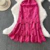 Summer Women Elegant Luxury Embroidery Flower Lace Slim Bodycon Long Maxi Party Fishtail Dresses for Girl Graduation