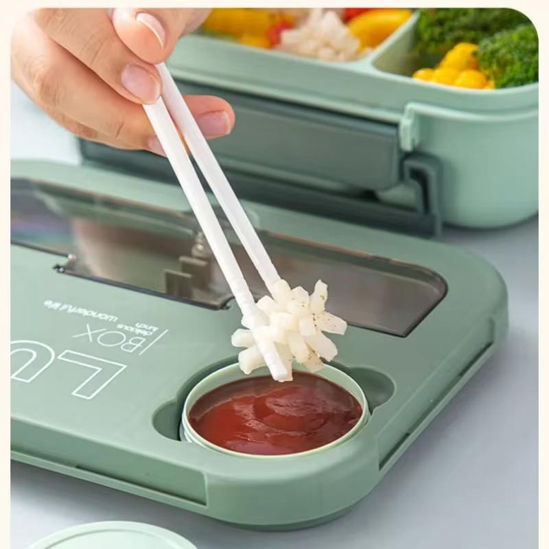 1300ML 4Lunch Box with Tableware Microwavable Dishwasher Cleaning Hermetic Bento Box for Students Adults School Office