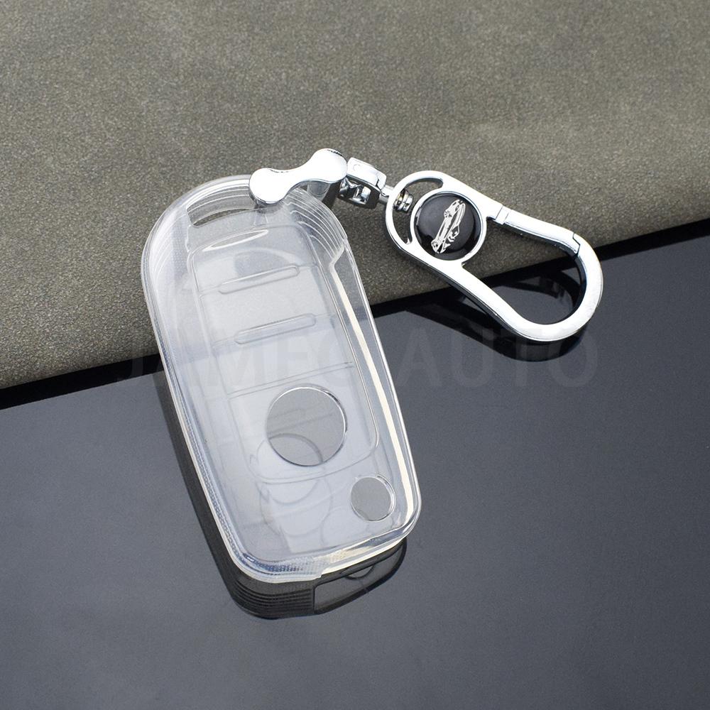 Transprent Flip Key Case Cover Shell for FIAT Tipo Toro Nuovo Freedom 500X Doblo Argo Grazie Protector Keyless Fob Accessories