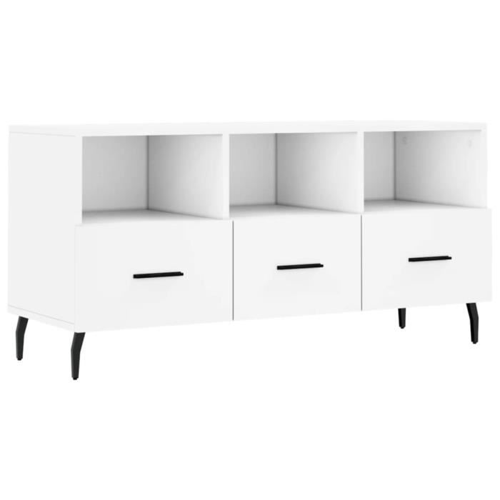VidaXL Meuble TV blanc 102x36x50 cm bois d'ingénierie 829052