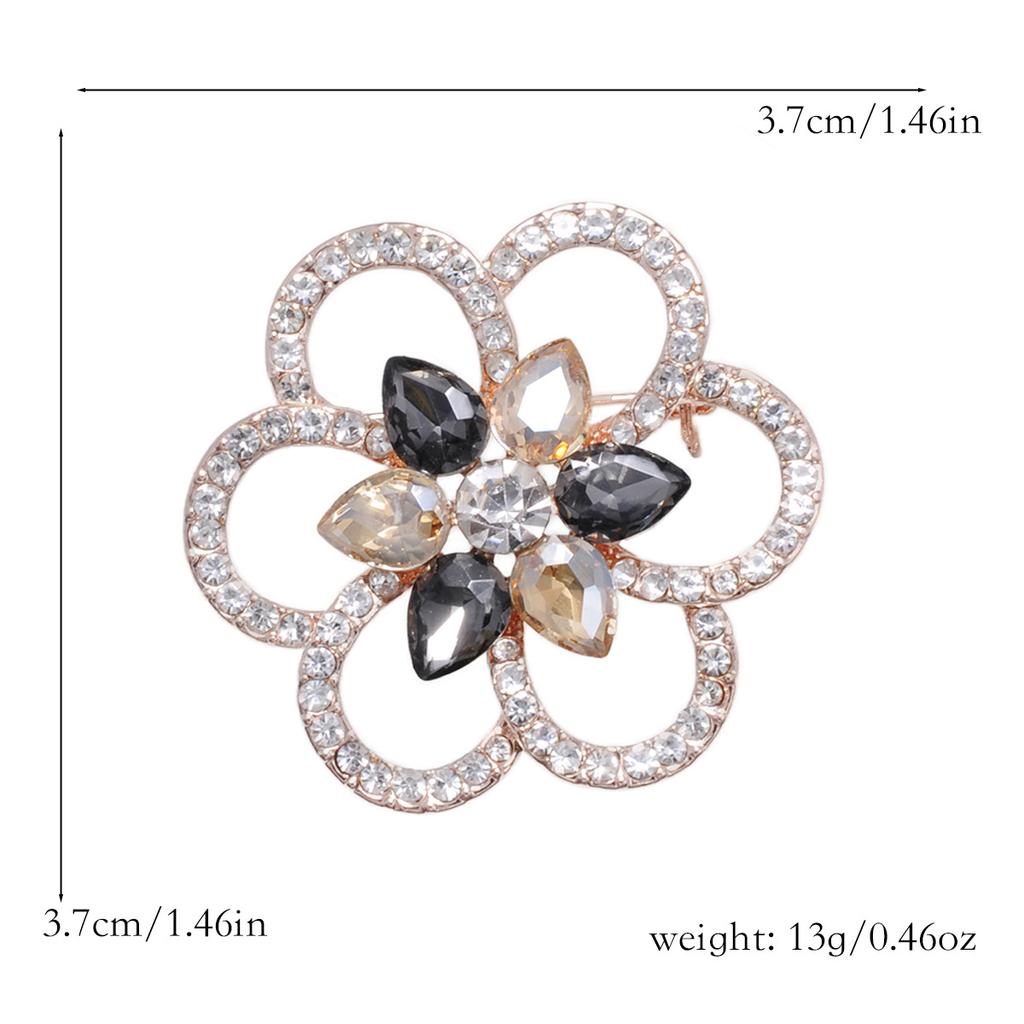 Crystal Flower Brooch - High-end and Luxurious Accessory for Formal Suits and Evening Gowns