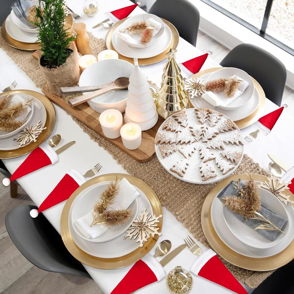 10-40PCS Christmas Hat Cutlery Dinner Fork Set Tableware Decoration for Hotel Restaurant Kitchen Bar Christmas Party Supplies