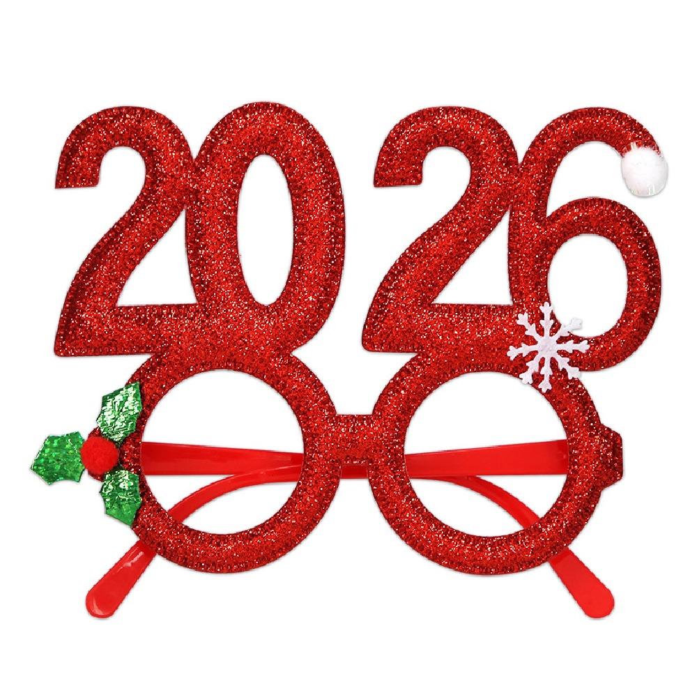 Cute 2026 Happy New Year Headband Sequin New Year Decorative Glasses  New Year Dress Up