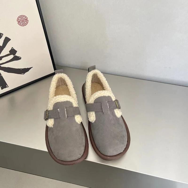 

2024newWinter Warm Furry Slippers For Women Indoor Soft Plush House Slippers With Adjustable Buckle Ladies Cozy Fuzzy Flat Shoes 35 сірий колір