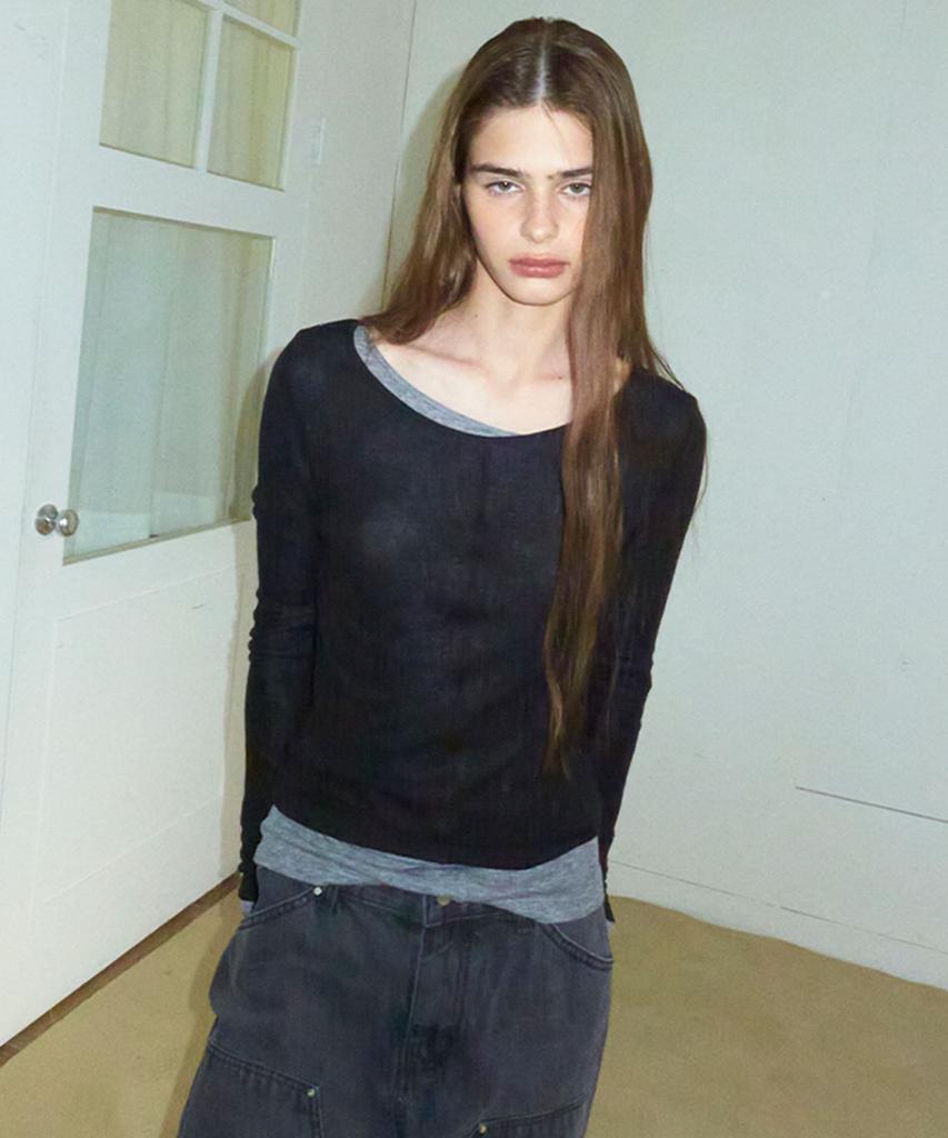 Eine Layered Scoop Neck T-Shirt (Ivory)