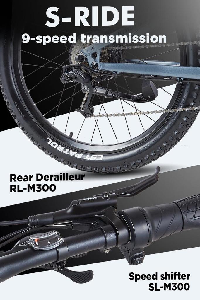 KIMDYMA K01 Rower Elektryczny 27.5 cala x 2.8 cala 1500W Górski Elektryczny Rower dla Dorosłych 48V 20Ah, 9 Biegów, Czujnik Momentu Obrotowego Pełne Zawieszenie E-Bike 140KM