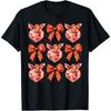 Cute Cupid Heart Disco Ball Coquette Red Bow Valentine’s Day Cotton Men T Shirt