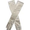Gold Silber Wetlook Kunstleder Metallic Handschuhe Abendparty Performance Fäustlinge Damen Sexy Ellbogenlang Lang Latex