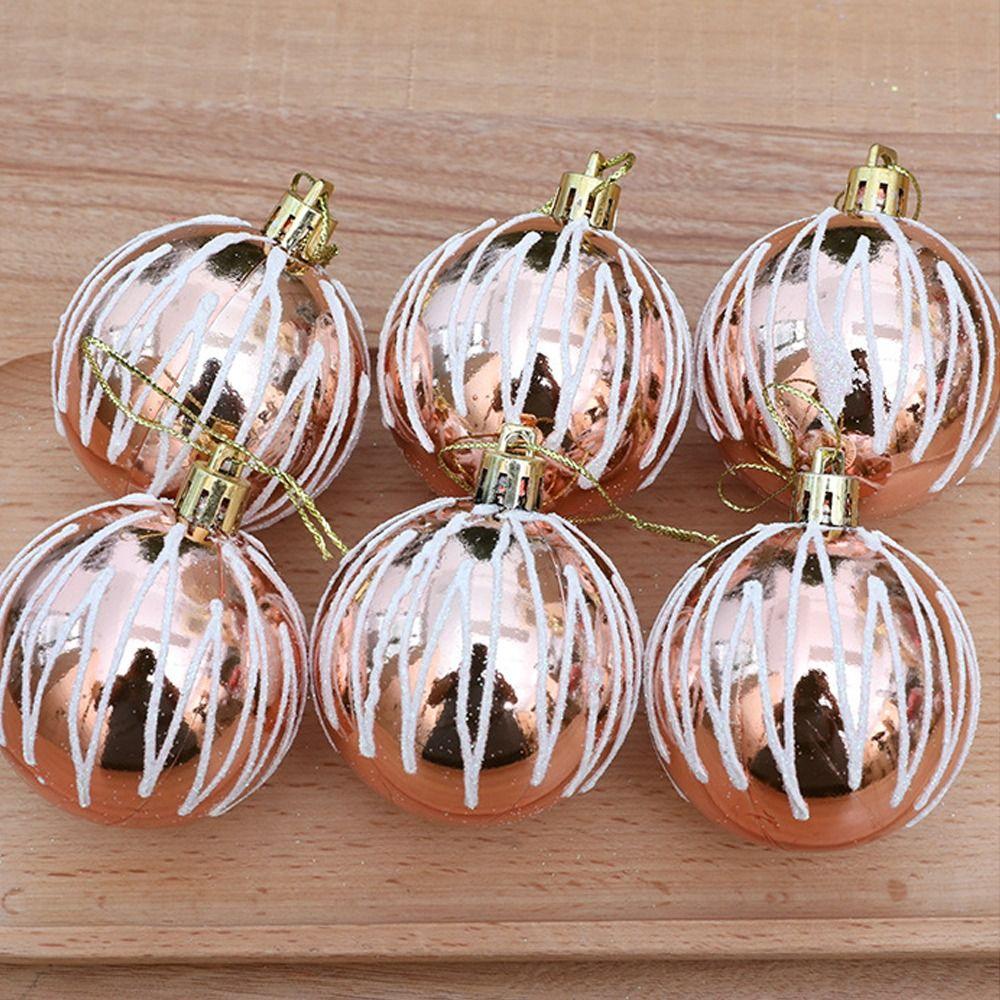 6pcs Cartoon Electroplated Christmas Hanging Balls 6cm Merry Christmas Tree Decor  Children Gifts