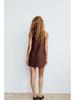 2024 Winter Women's Retro U-Neck Suede Effect Sleeveless Short Dress - European & American Style