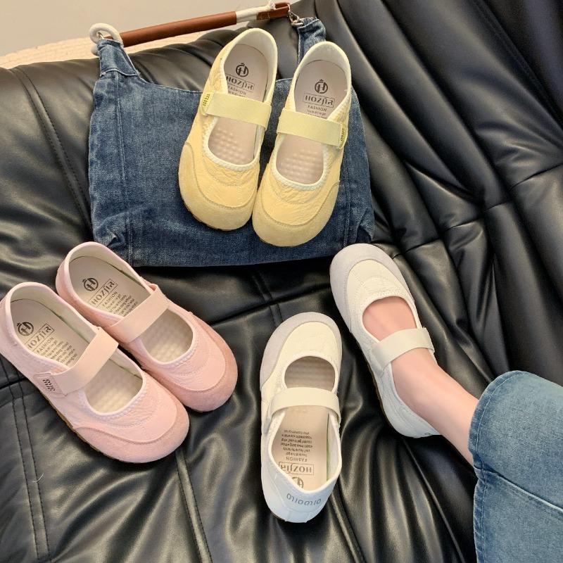 Yellow retro women's spring new soft-soled thick-soled Mary Jane shoes breathable sneakers