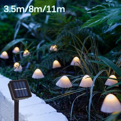 LED 10-30 Solar String Lights Fairy Path Lawn Landscape Mushroom Lamp Outdoor Christmas Garden Patio Garland Street Decoration