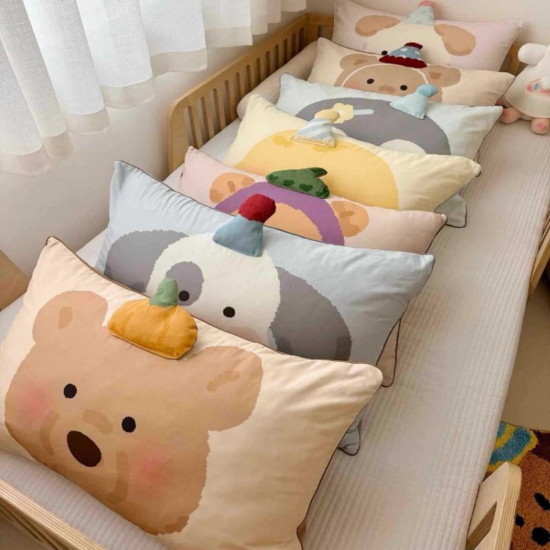 Soft Cotton Flannel Pillowcase Kids Adults 30x50cm 60s 100% Long Staple Printed Cartoon Design