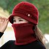Hat Women Winter Mom Middle-Aged and Elderly Old Lady Autumn and Winter Fleece-lined Warm Fashion Western Style Wool Knitted Hat