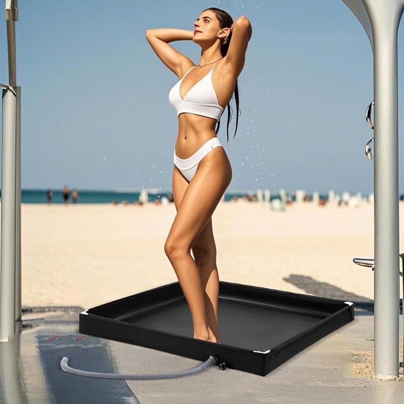 Shower Pan Portable Shower Base Foldable Pan Outdoor Bathroom Supplies Standing Bath Base with Drainage for Hiking Road Trip China Mainland