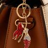 Versatile Keychain Accessory Pendant Sparkling Rhinestones Inlaid Mermaid Design Key Holder Festival Souvenir Gift with Lobster Clasp Lightweight