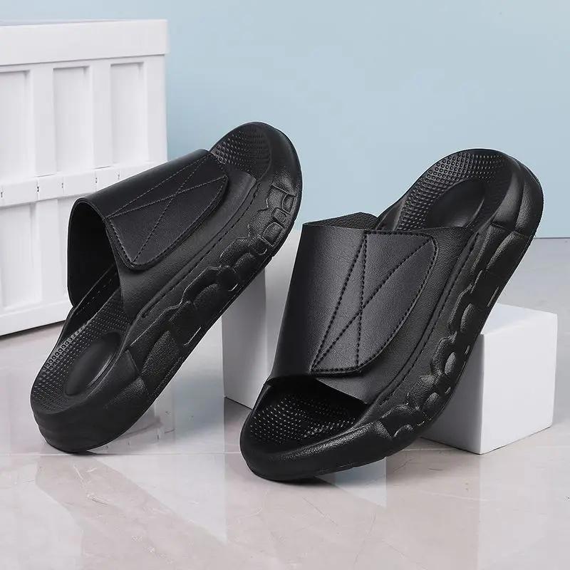 Shoes Platform Beach Slippers for Men Leather Comfortable Clappers 2026 Fun Style Original Summer Sale Eva Trend Pvc Sandals Man