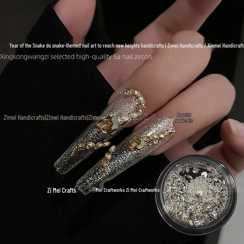 

2025 Year of the Snake Luxury Zircon Rhinestone Nail Art Pack