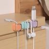 6pcs Magnetic Cable Management Clips Multi-Colored Plastic Cord Organizer Desk & Wall Mounted Hooks For Phone Data & Charger