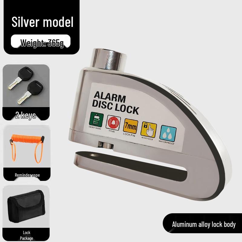 Blocca Disco Freno Antifurto Universale per Auto, Moto e Biciclette con Sistema di Allarme