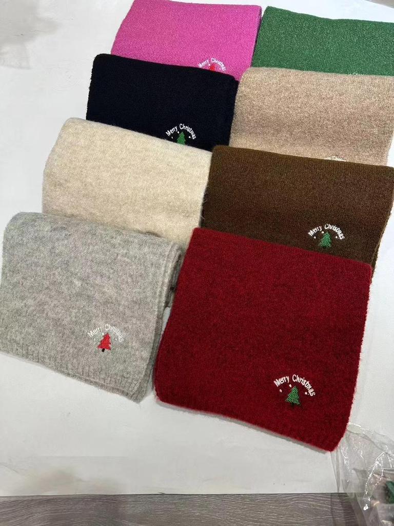 Korean Style Snowman Knitted Wool Scarf - Warm Unisex Winter Fashion