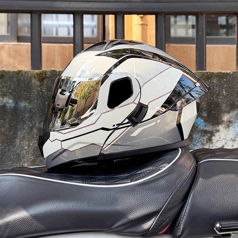 ORZ Bluetooth Flip-up Dual Visor Motorcycle Helmet for Men & Women, HD Full Face, Wingxin Certified for All Seasons.